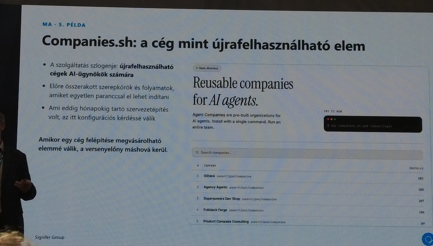 Dia 08: A cég mint letölthető építőkészlet.