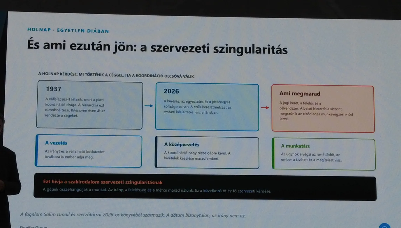 Dia 11: Szervezeti szingularitás.